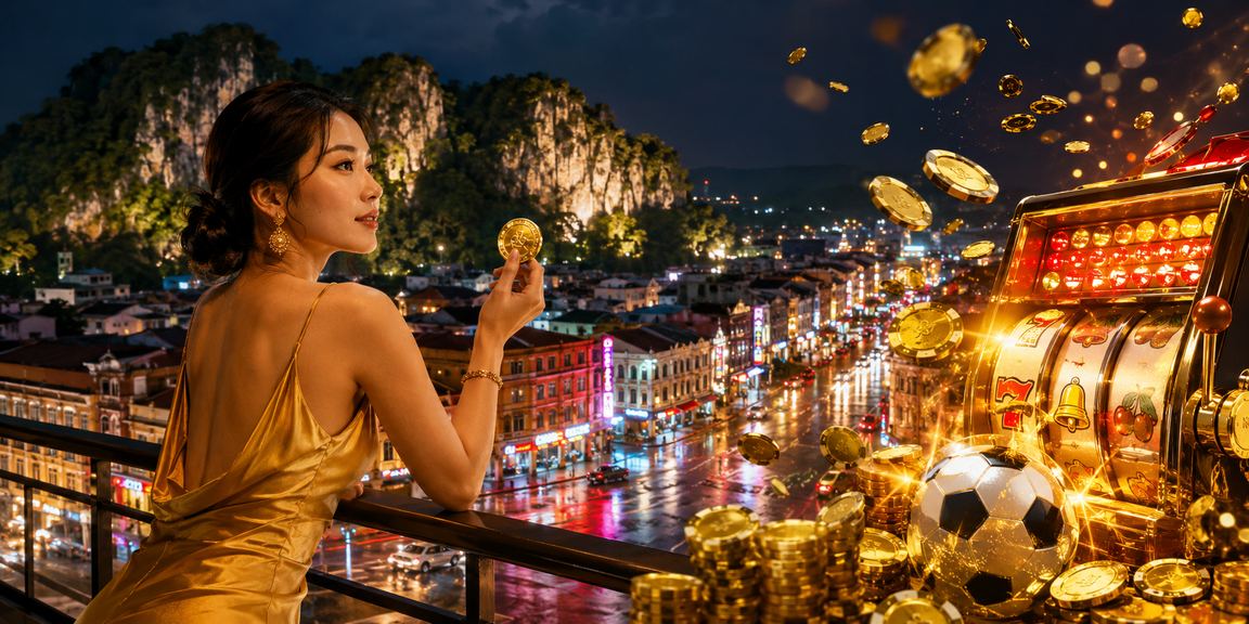 Skrin permainan slot dalam talian di Ipoh dengan antara muka yang jelas dan responsif
